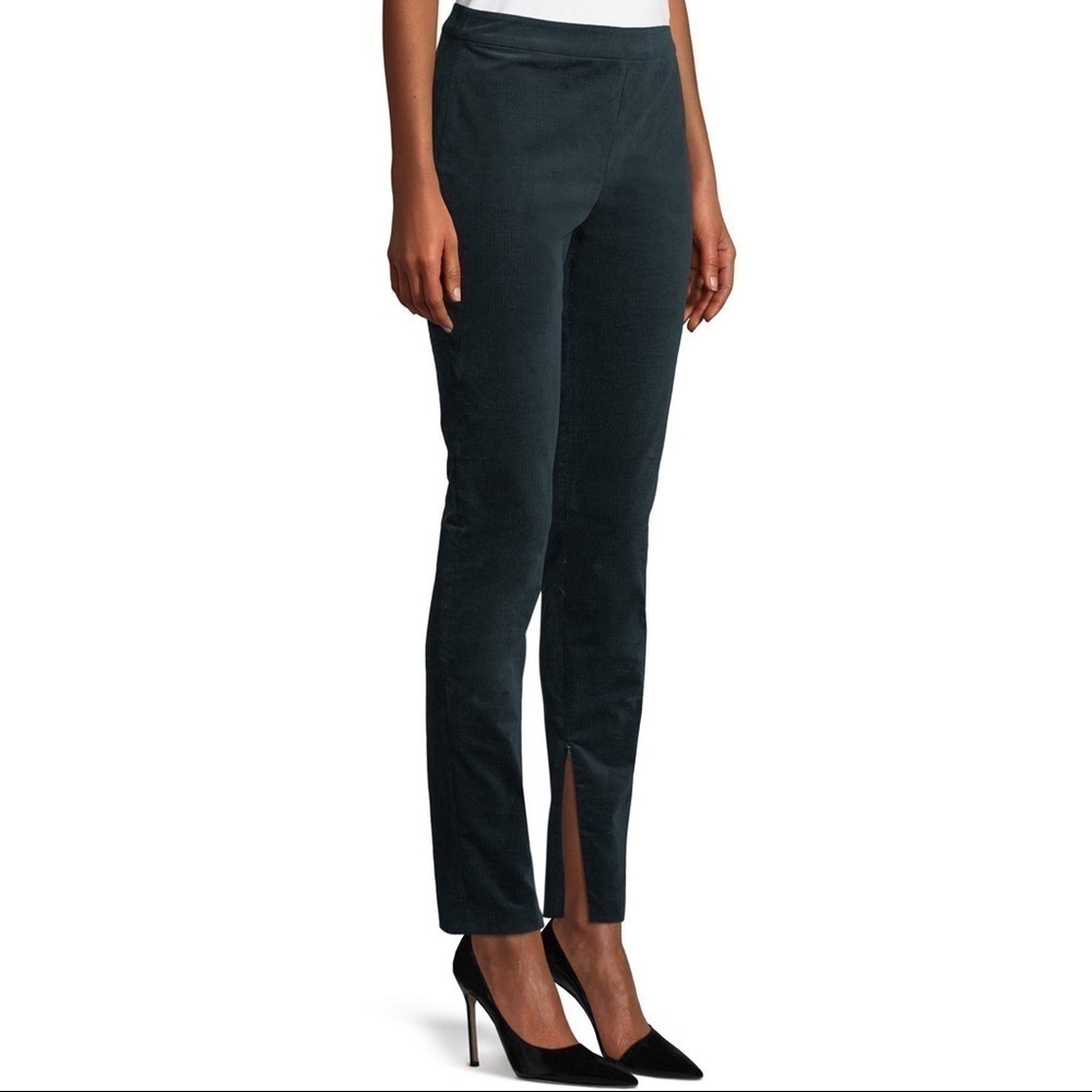 Theory High-Waist Skinny-Leg Oslo Corduroy Leggings Green Poplar Size 0